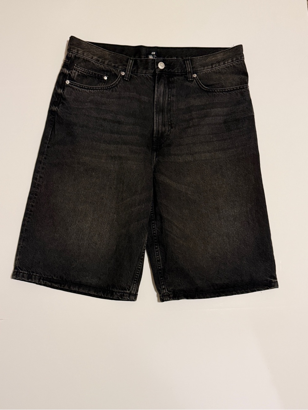 H&M Men’s Relaxed Black Denim Shorts